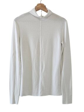 Something Navy White Lightweight Long Sleeve High Neck Layering Top Size Medium